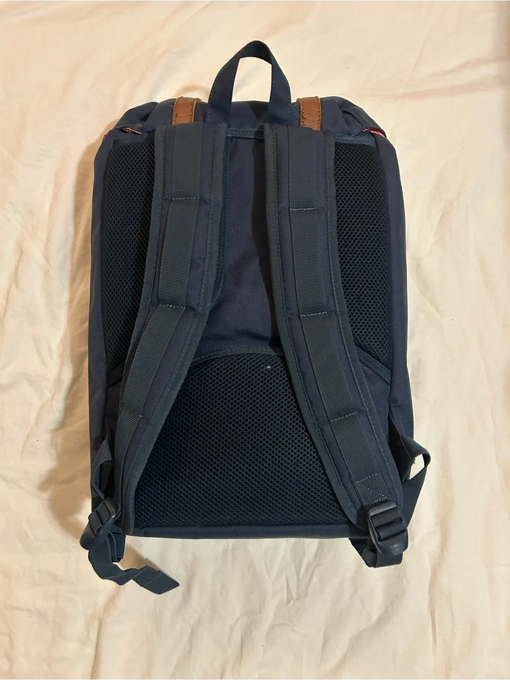 Herschel Supply Company Navy Backpack with Brown Leather Straps